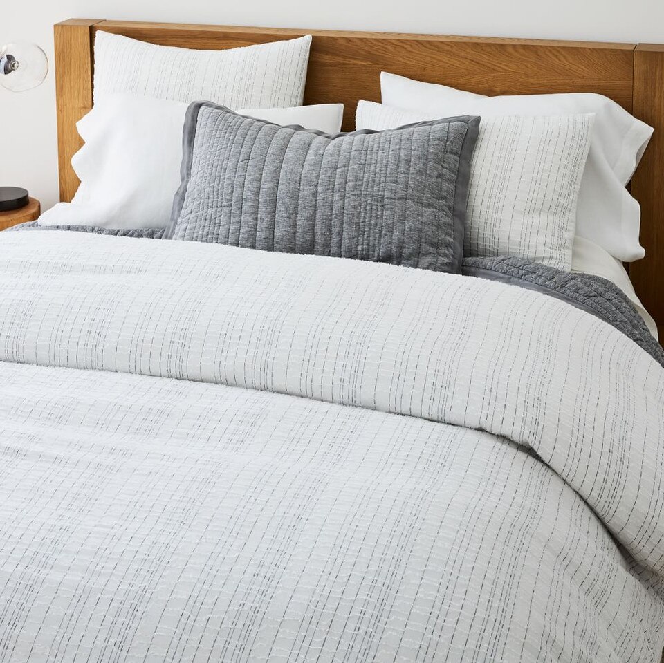SpaceDyed Clipped Gauze Quilt Cover & Pillowcases West Elm Australia